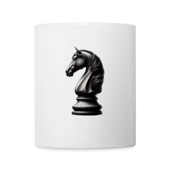 Schwarz-Weiß Schachfigur - Tasse - Weiß - Vorne