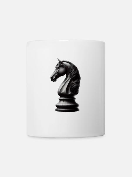 Schwarz-Weiß Schachfigur - Tasse - Weiß