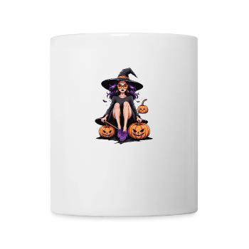 Sorcière Femme Halloween Costume Cadeau Citrouille - Mug blanc - blanc - Devant