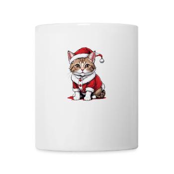 Chat de Noël Père Noël Chat Chat Chat Cadeau - Mug blanc - blanc - Devant