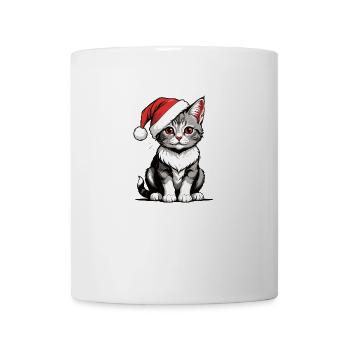 Chat de Noël Père Noël Chat Chat Chat Cadeau - Mug blanc - blanc - Devant