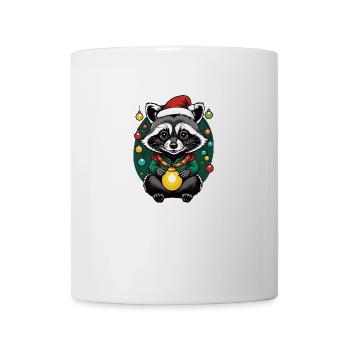 Cadeau de Noël du Père Noël raton laveur - Mug blanc - blanc - Devant