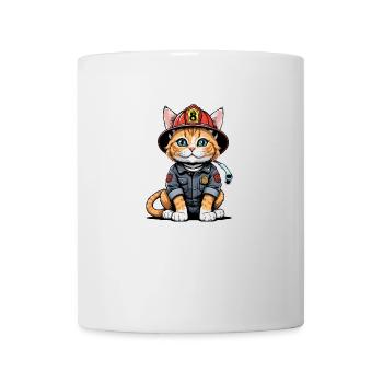 Chat Pompiers Chat Amour Chat Amoureux des Chats - Mug blanc - blanc - Devant