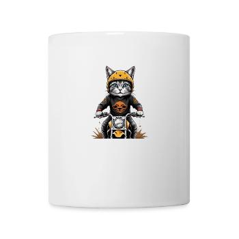 Cat Motocross Bike Gift Supermoto Motorcycle - Mug - white - Front