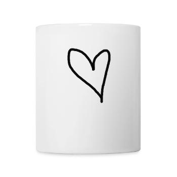 Coeur Noir Idée Cadeau Amour Amoureux - Mug blanc - blanc - Devant