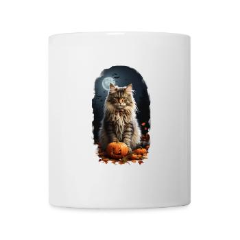 Norwegian Forest Cat Halloween - Mug - white - Front