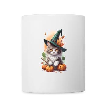 Chat des forêts norvégiennes Halloween Miaoul Cadeau - Mug blanc - blanc - Devant