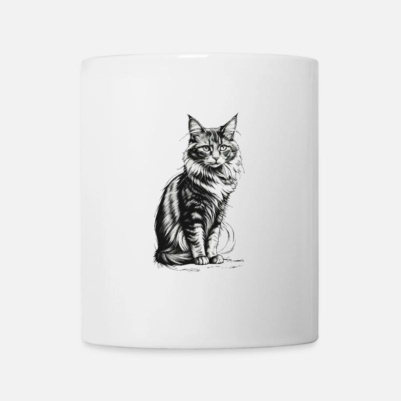 Noble cat sitting - Mug - white