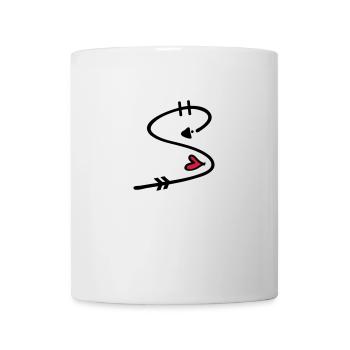 Letter S with arrow heart - Mug - white - Front