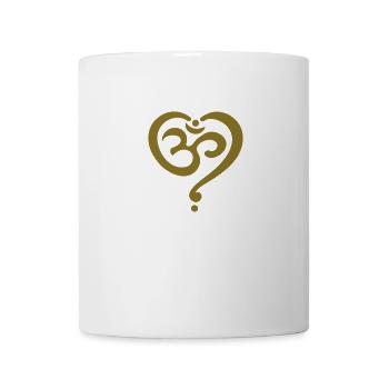 OM Symbol Herz Yoga Liebe Spiritualität Meditation - Tasse - Weiß - Vorne