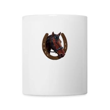 Pferdekopf und Hufeisen - Tasse - Weiß - Vorne