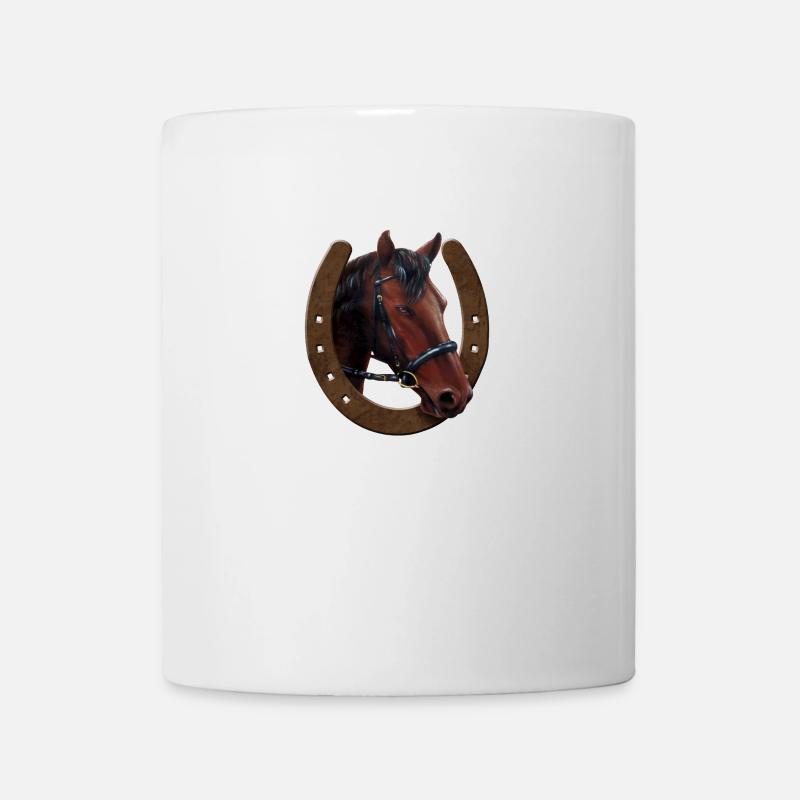 Horse head and horseshoe - Mug - white