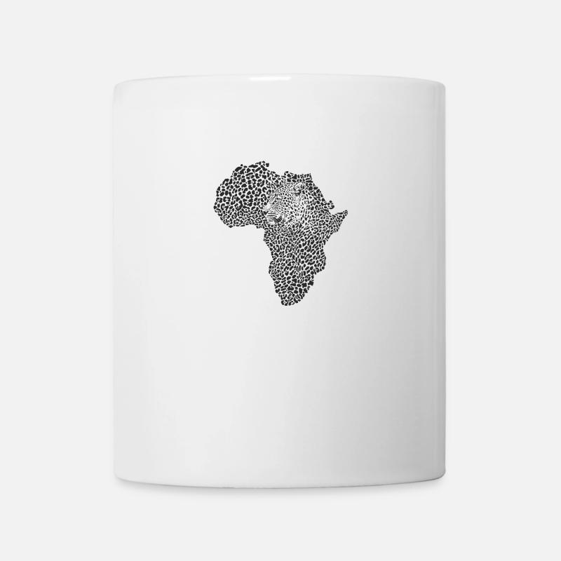 Afrique carte léopard - Mug blanc - blanc