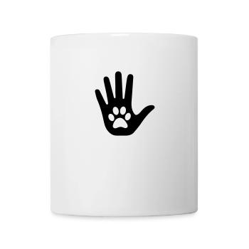 Main avec patte - Mug blanc - blanc - Devant