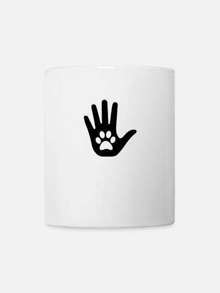 Main avec patte - Mug blanc - blanc