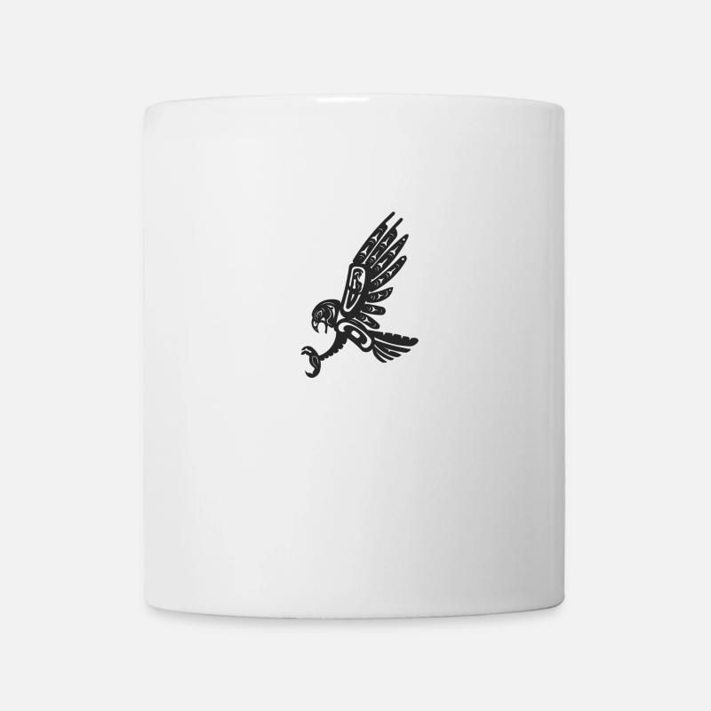 Totem Falke schwarz - Tasse - Weiß