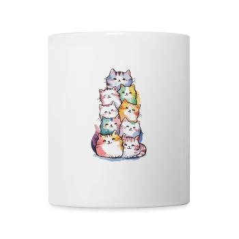 Liebenswerter Stapel bunter Katzen für - Tasse - Weiß - Vorne