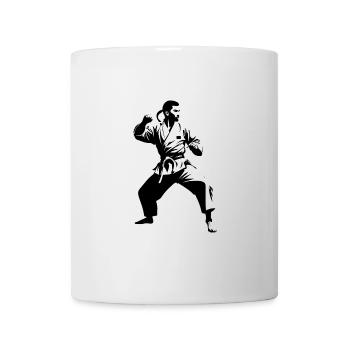 Karaté Combattant - Arts Martiaux Sports Autocollant - Mug blanc - blanc - Devant