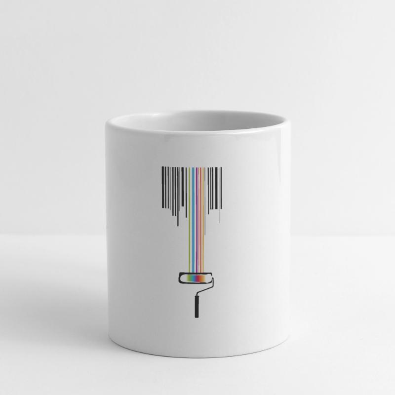 A paint roller with a bar code Mug