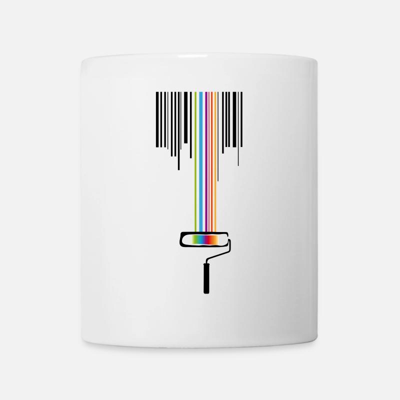 Un rouleau à peindre avec un code à barres - Mug blanc - blanc