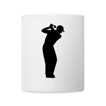 Golfer beim Abschlag - Tasse - Weiß - Vorne
