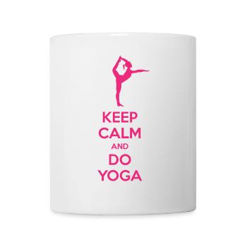 Gardez le calme et faire du yoga - Mug blanc - blanc - Devant