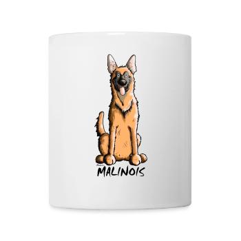Drôle Malinois Chien - Mug blanc - blanc - Devant