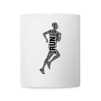 Running Man Silhouette Black Run Text Human Shape - Mug - white - Front