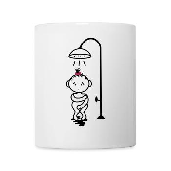 scheues Mädchen unter der Dusche - Tasse - Weiß - Vorne