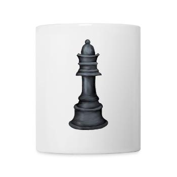 Graustufen Schachfigur Kunstdruck - Tasse - Weiß - Vorne
