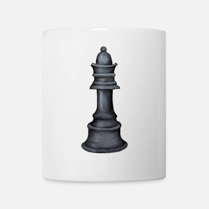 Échiquier en niveaux de gris Pièce d’art Impression d’art - Mug blanc - blanc