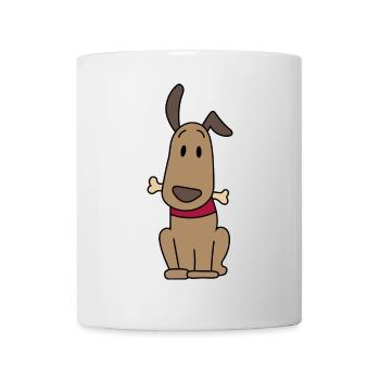 Chien avec os - Mug blanc - blanc - Devant