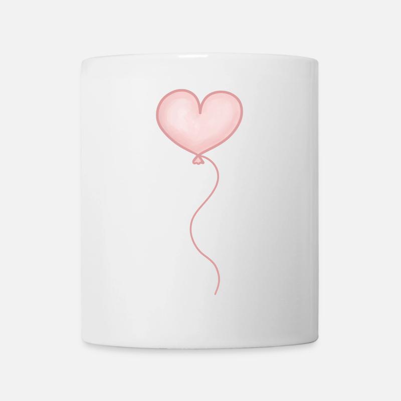 Luftballon Herz rosa pastell - Tasse - Weiß