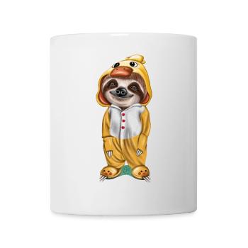 Funny sloth in pajama ready to sleep - Mug - white - Front