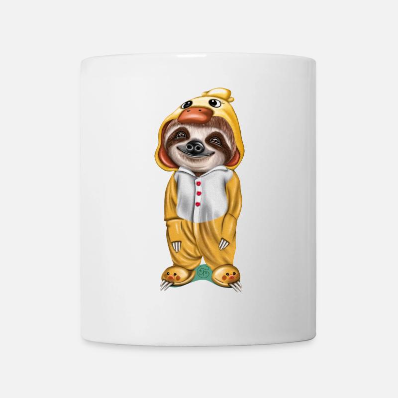 Funny sloth in pajama ready to sleep - Mug - white