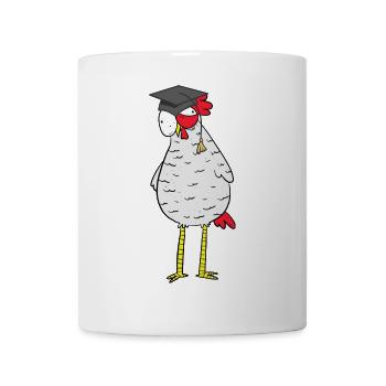 Schlaues kluges Huhn Henne Hühner Federvieh Abi - Tasse - Weiß - Vorne