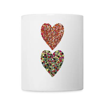 herzen bunt - Tasse - Weiß - Vorne