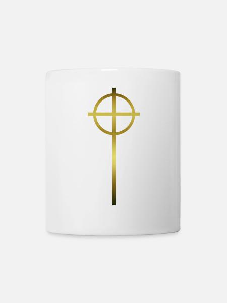 Celtic Cross Gold - Tasse - Weiß