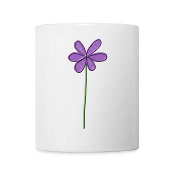 Fleur violette avec un léger dégradé - Mug blanc - blanc - Devant