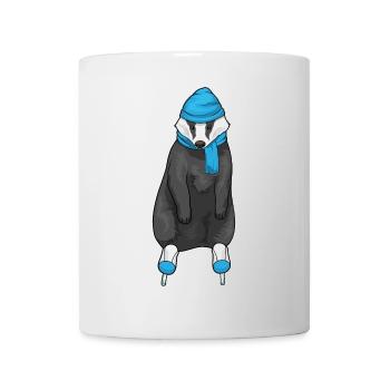 Dachs Eislaufen Schlittschuhe - Mug - white - Front