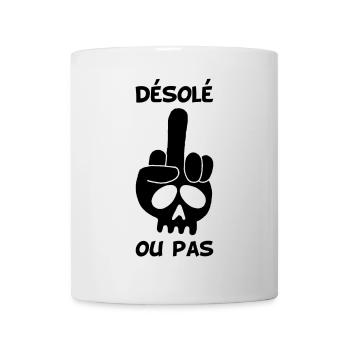 Crâne noir malpoli - Mug blanc - blanc - Devant