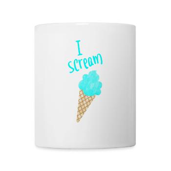 I scream Icecream Eis Fan Eiscreme coole Sprüche - Tasse - Weiß - Vorne