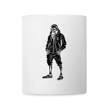 Black Music Loving Skeleton - Mug - white - Front
