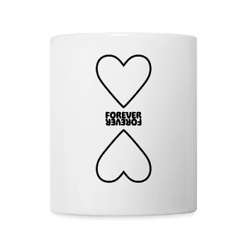 Herz Forever gespiegelt Paar Beziehung Motiv - Tasse - Weiß - Vorne