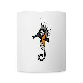 Seepferd Grafik mit dunklem Hintergrund - Tasse - Weiß - Vorne
