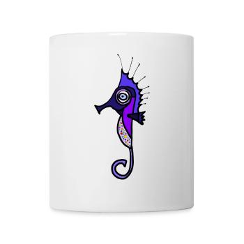 Lila Seepferdchen Neonpunkte - Tasse - Weiß - Vorne