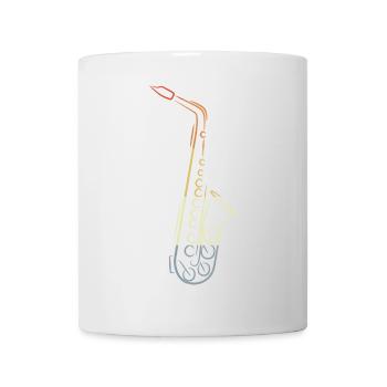 Vintage Saxophone Drawing - Mug - white - Front