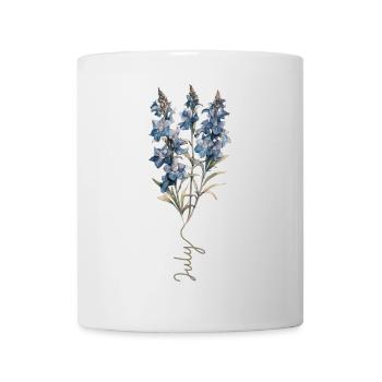 Design floral bleu et blanc - Mug blanc - blanc - Devant
