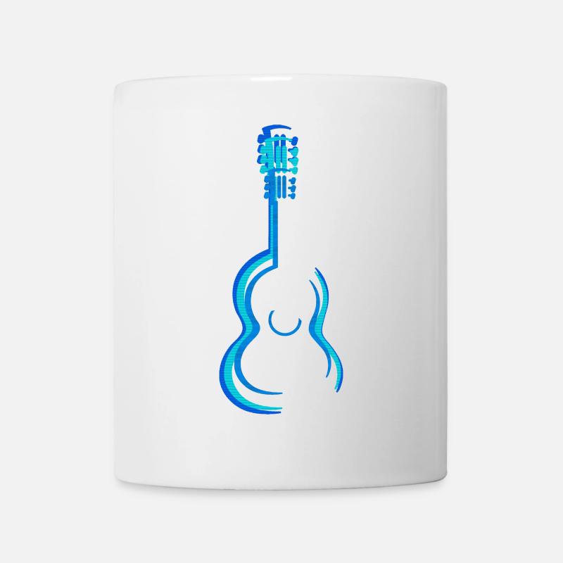 Graphisme de guitares classiques acoustiques bleu - Mug blanc - blanc