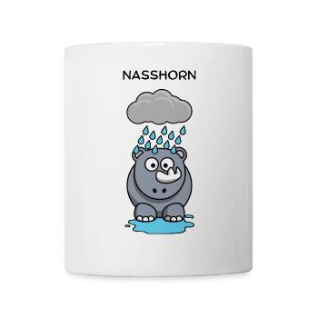 Hippopotame de pluie sous les nuages - Mug blanc - blanc - Devant